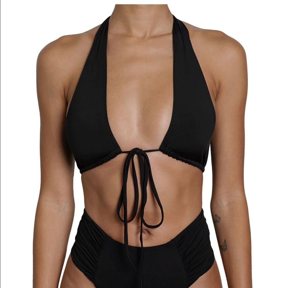 riot swim TOKA bikini top in BLACK